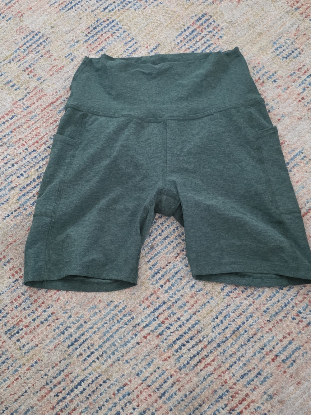Beyond Yoga High-Waist Bike Shorts in Vetiver Green Pine, Medium
